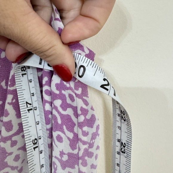 Diane Von Furstenberg‎ Womens Jumpsuit Size 8 Silk Purple Unique Pockets Spotted - Picture 4 of 14
